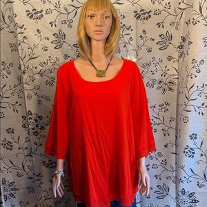 Chic Red Women's Tunic Top